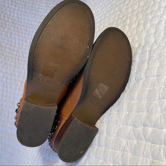 ALDO Leather Studded Combat Boots - Picture 5 of 6